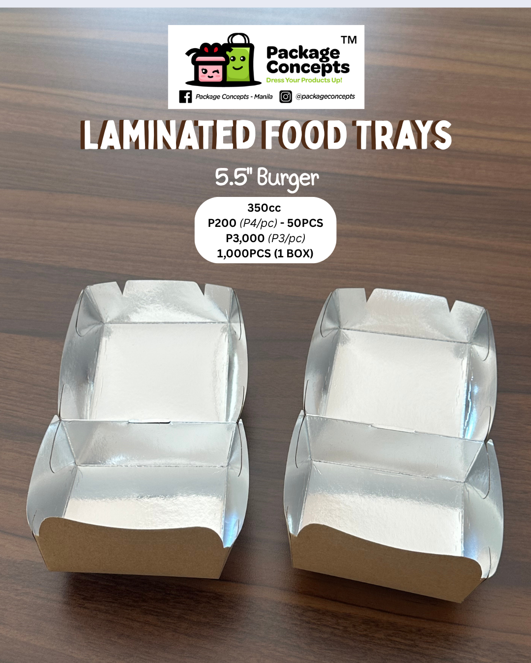 Laminated Meal Box | For Catering, Rice Meals, Burger, Chicken, Spaghetti, Snacks, Kikiam, Hotdog