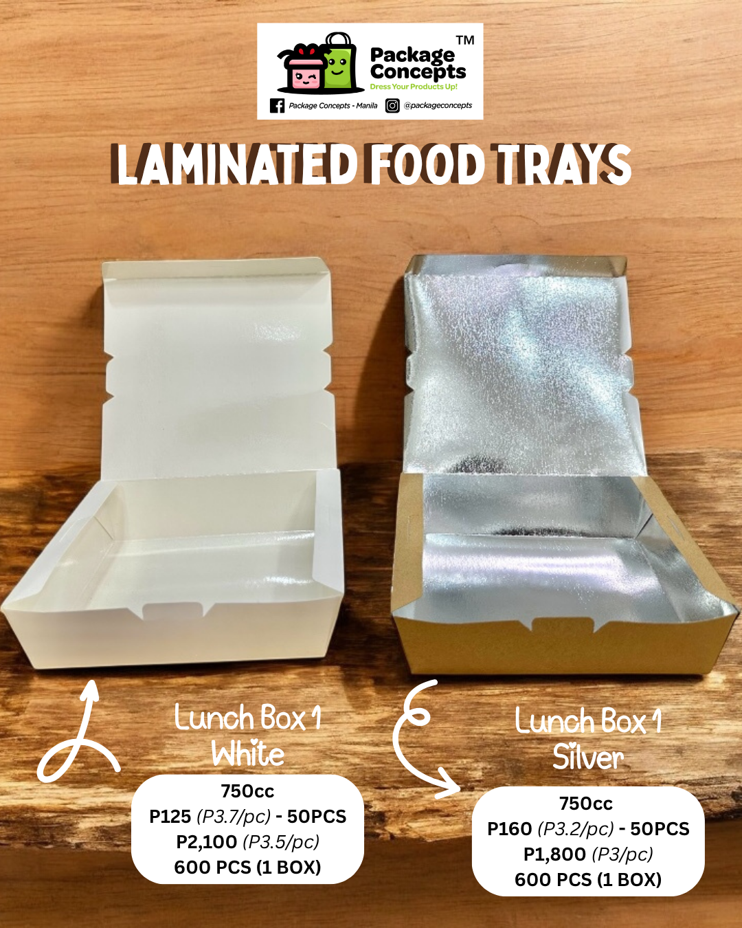 Laminated Meal Box | For Catering, Rice Meals, Burger, Chicken, Spaghetti, Snacks, Kikiam, Hotdog