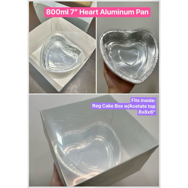 800ML 7” HEART ALUMINUM PAN | Includes Lid
