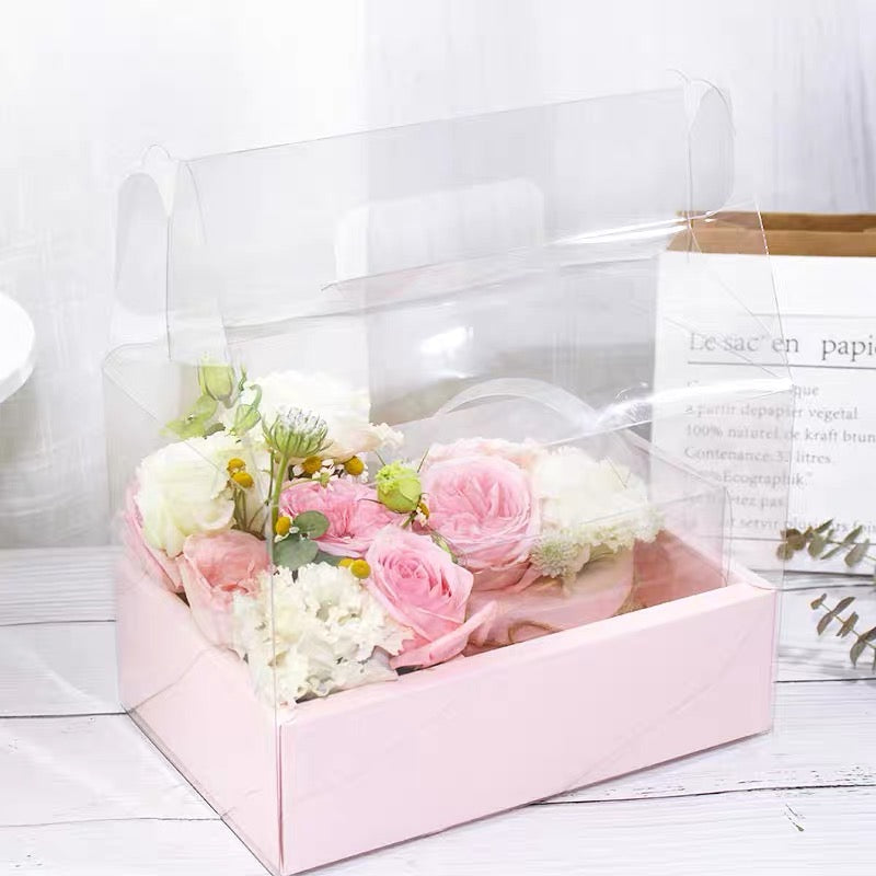 Flower Cake Box | Acetate Gable Box w/ Handle