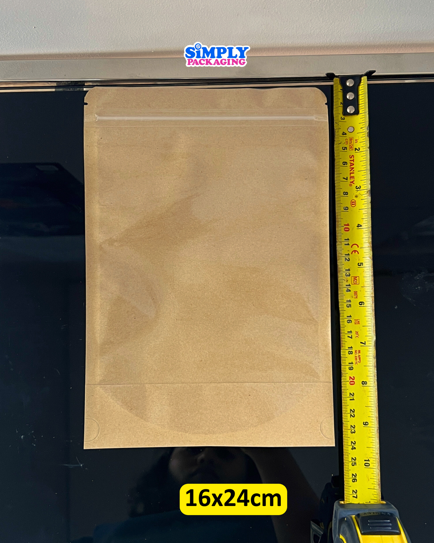 50PCS Kraft Resealable Stand Up Pouch with Clear Front | Simply Packaging