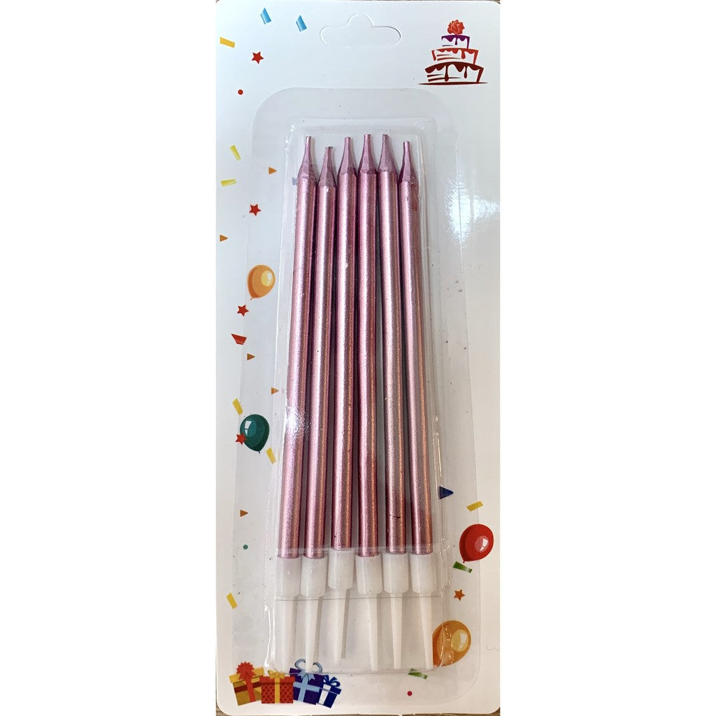 Long Metallic Birthday Candles | 6PCS/Pack