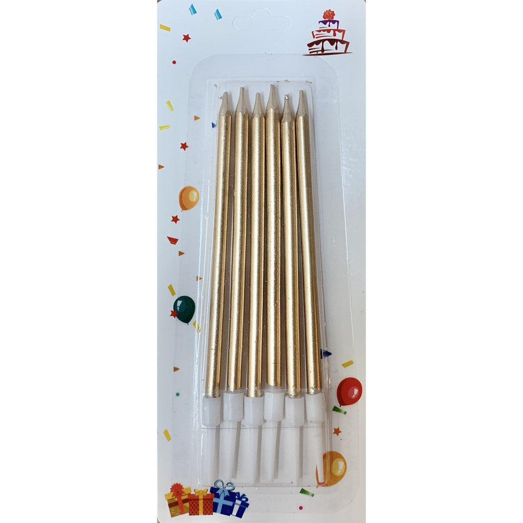 Long Metallic Birthday Candles | 6PCS/Pack