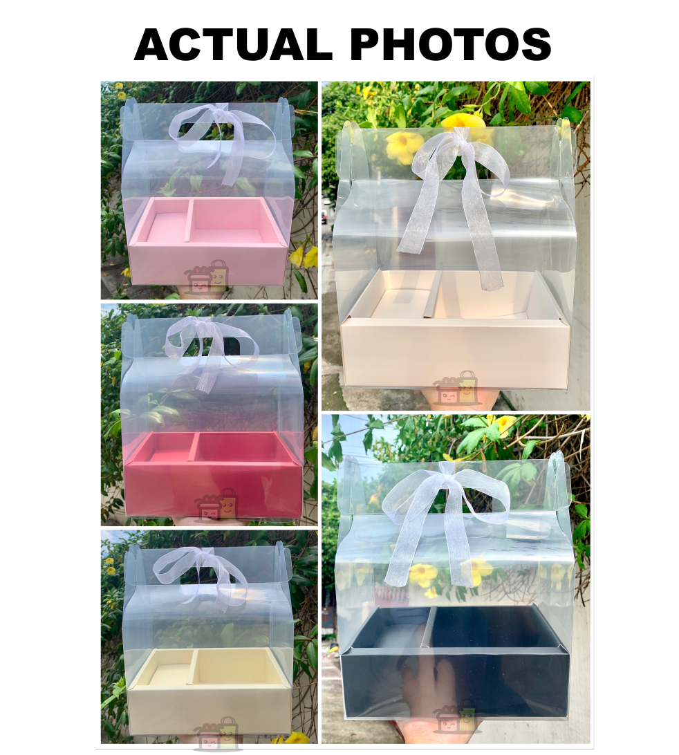 Flower Cake Box | Acetate Gable Box w/ Handle