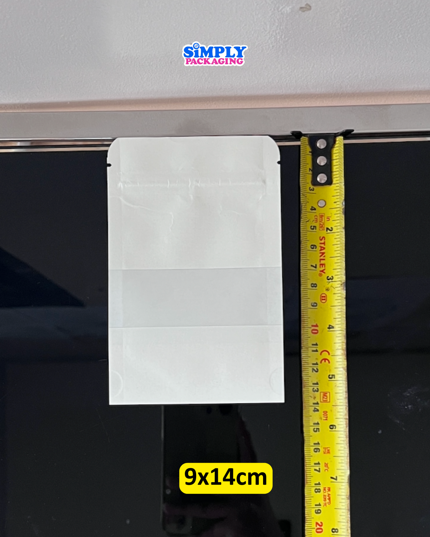 50PCS White Resealable Stand Up Pouch with Window | Simply Packaging