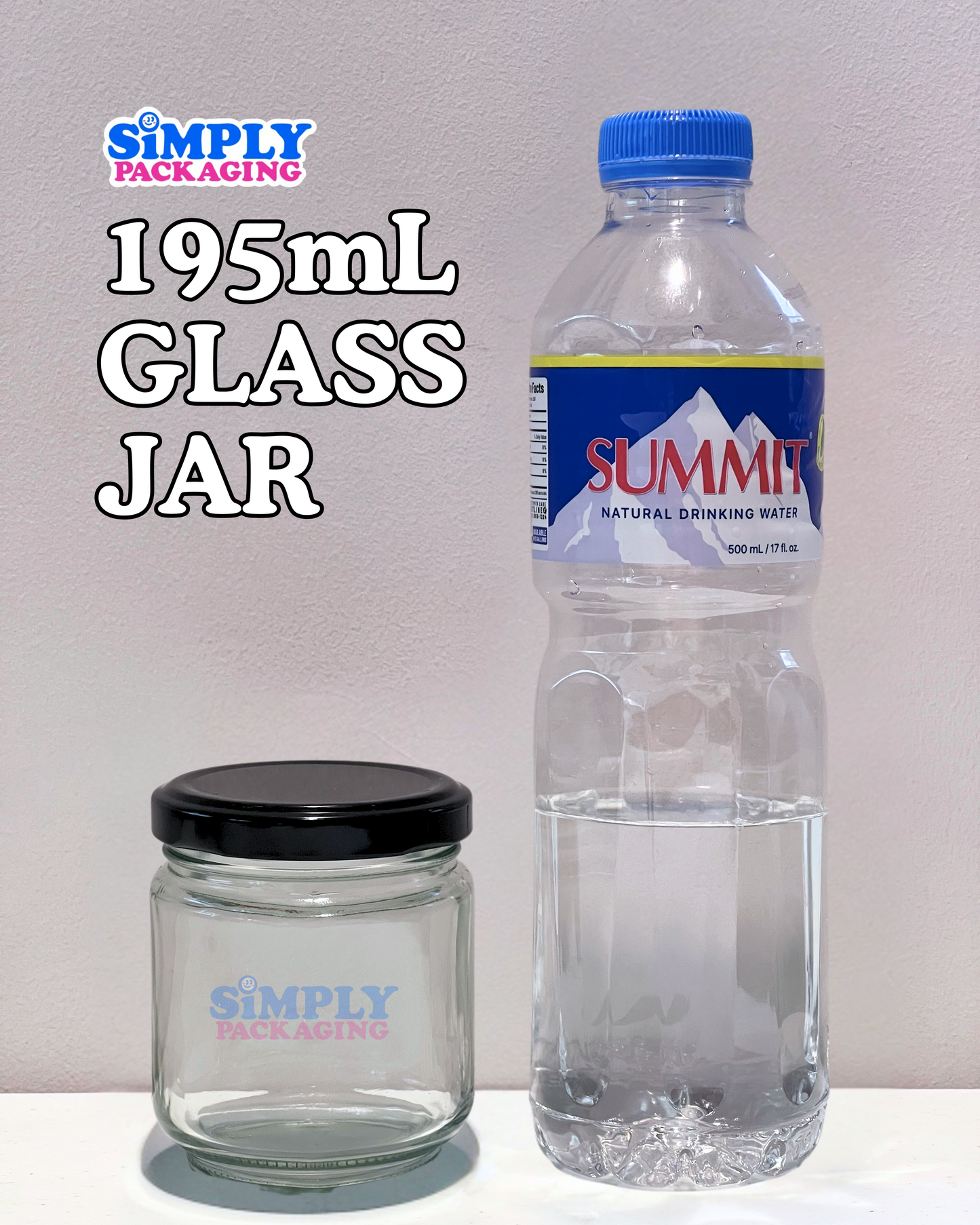 Glass Jar with Black Lid | Simply Packaging