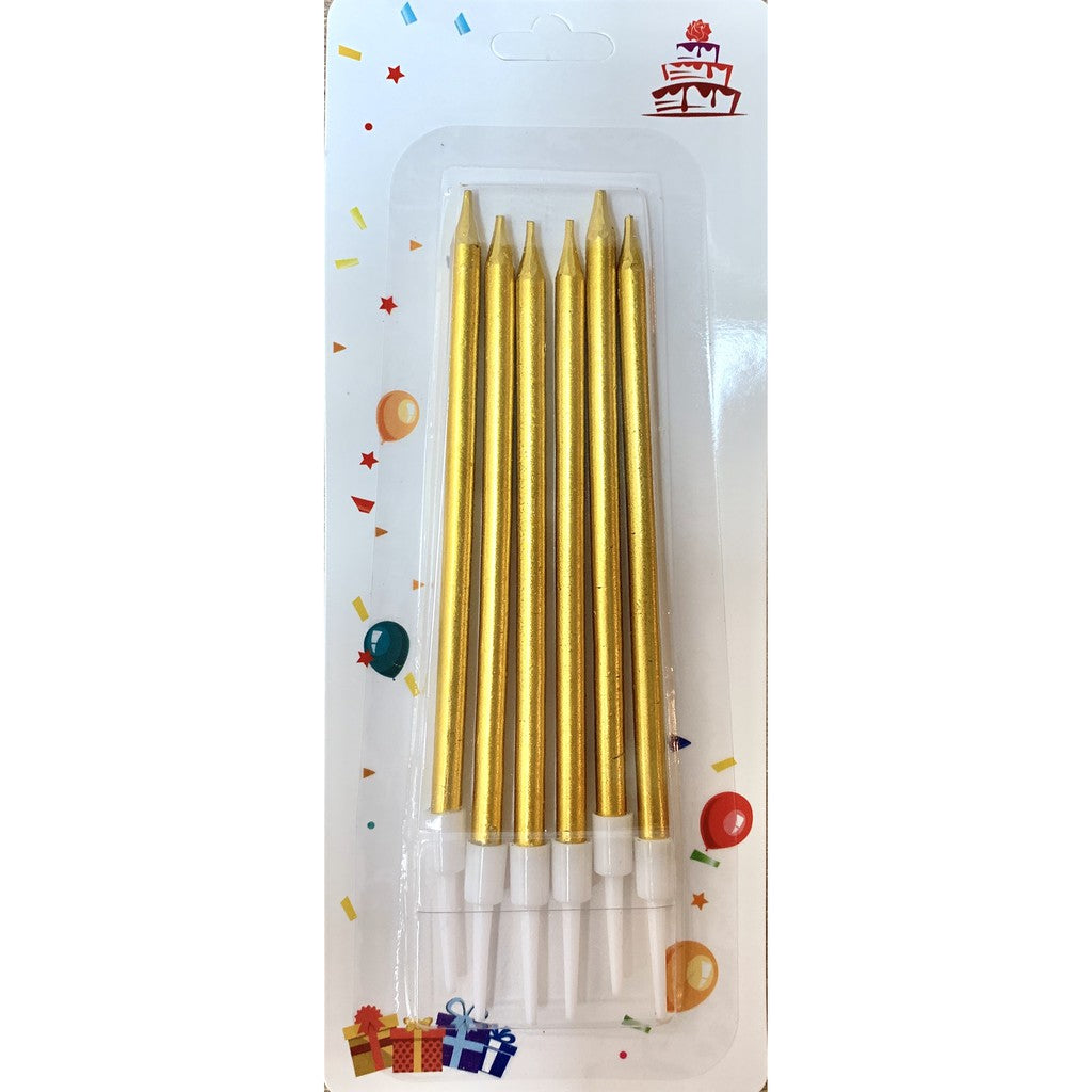 Long Metallic Birthday Candles | 6PCS/Pack