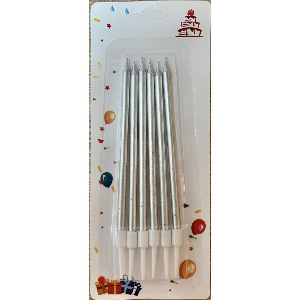 Long Metallic Birthday Candles | 6PCS/Pack
