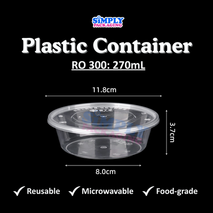 [50PCS] ROUND Microwavable Plastic Container for Food Storage