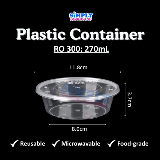 [50PCS] ROUND Microwavable Plastic Container for Food Storage