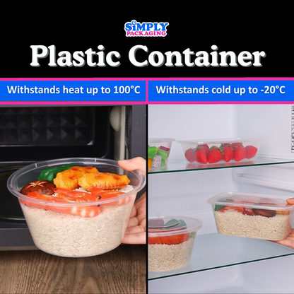 [50PCS] ROUND Microwavable Plastic Container for Food Storage