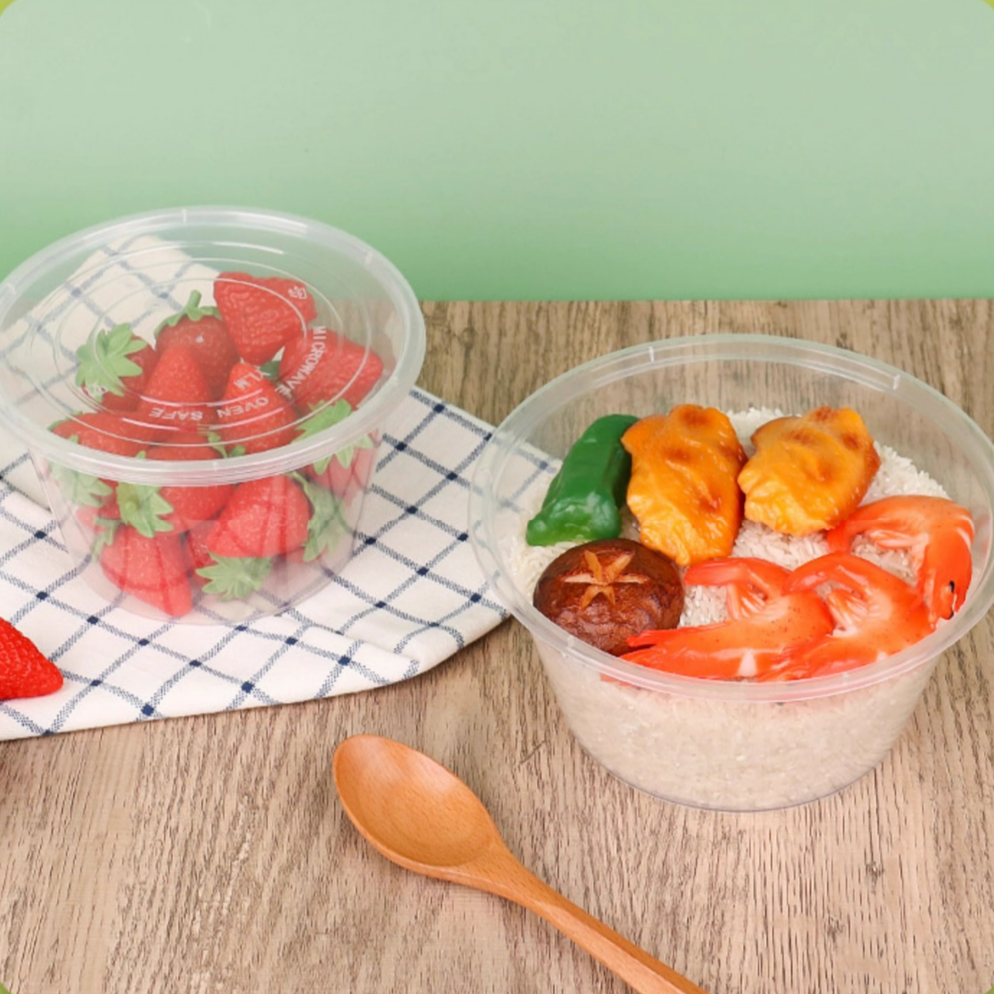 [50PCS] ROUND Microwavable Plastic Container for Food Storage