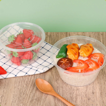 [50PCS] ROUND Microwavable Plastic Container for Food Storage