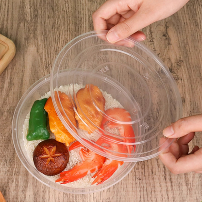 [50PCS] ROUND Microwavable Plastic Container for Food Storage