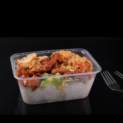 [50PCS] RECTANGLE PLASTIC MICROWAVABLE FOOD CONTAINER