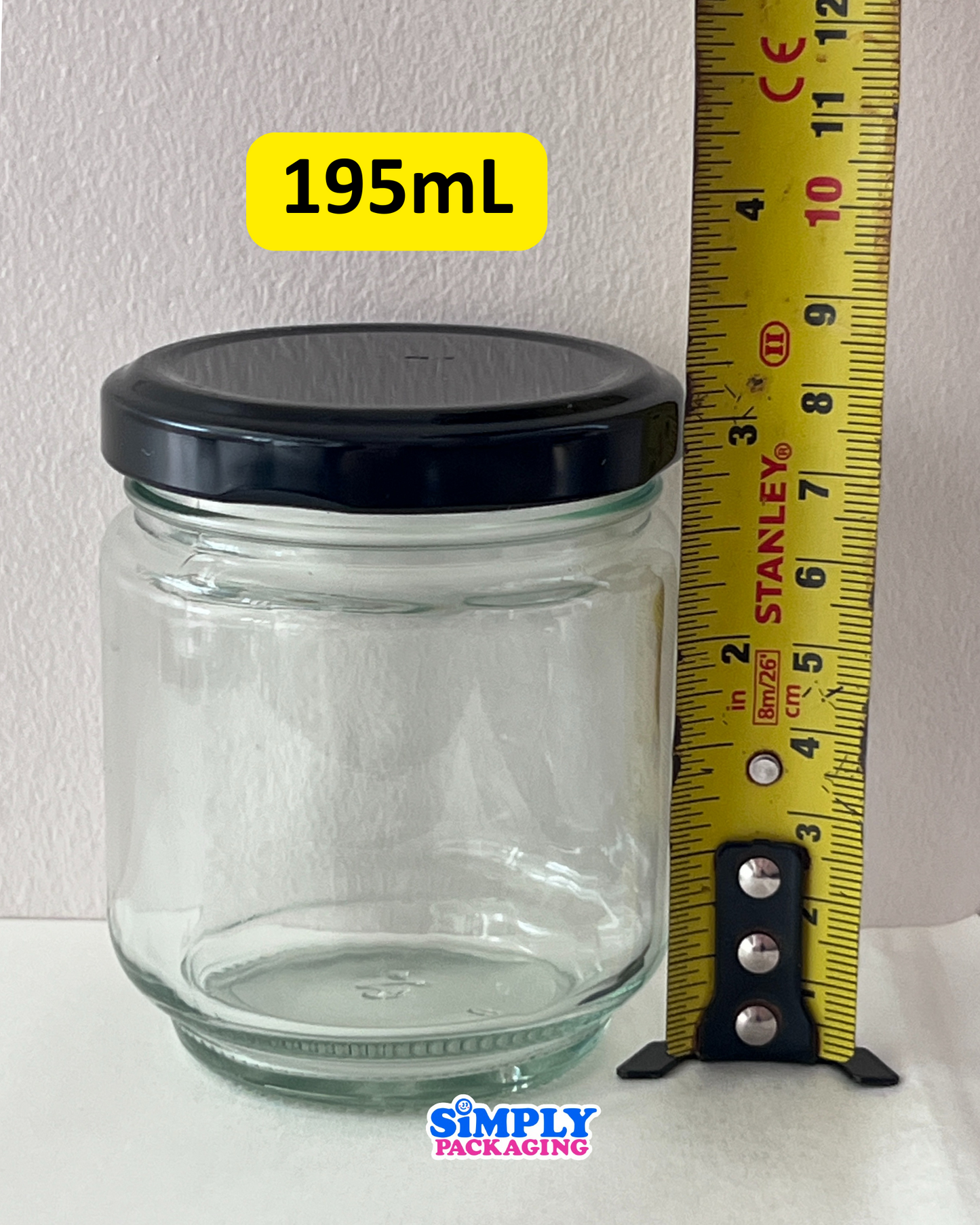 Glass Jar with Black Lid | Simply Packaging