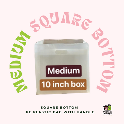 Square Bottom PE Plastic Bag with Handle