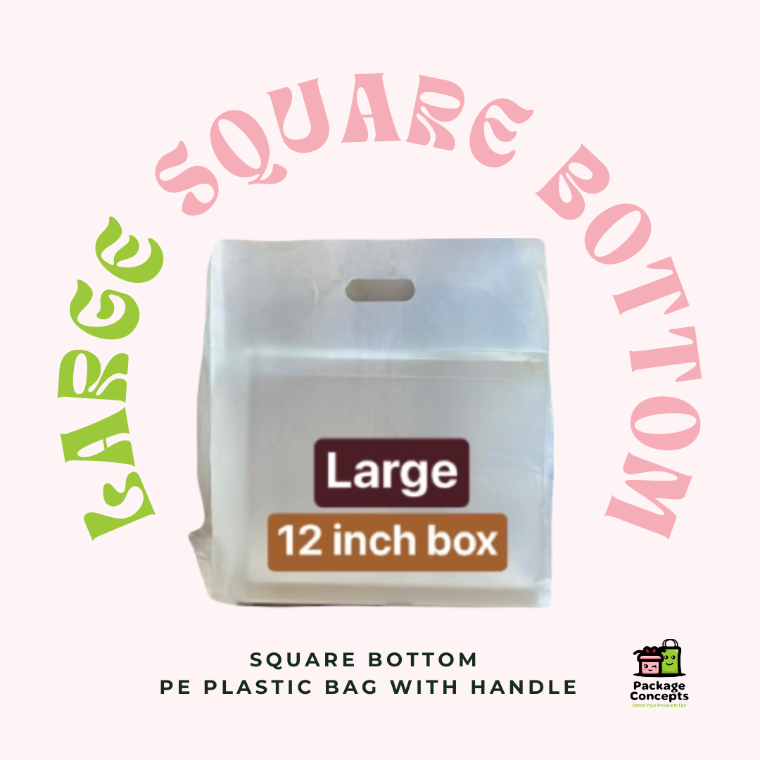 Square Bottom PE Plastic Bag with Handle