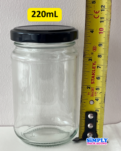 Glass Jar with Black Lid | Simply Packaging