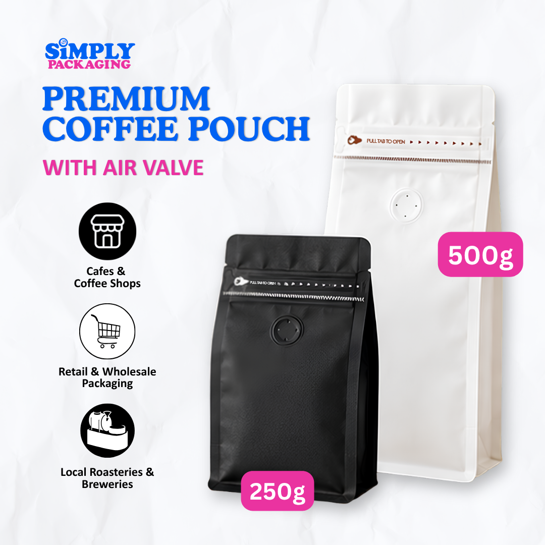 Coffee Pouch with Air Valve | SIMPLY PACKAGING