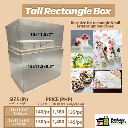 [RECTANGLE] Acetate Cake Boxes