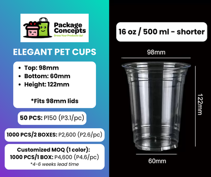 PET Drink Cups & Lids | For Coffee, Matcha, Juice