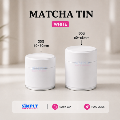 30g and 50g Aluminum Matcha Tins | Simply Packaging