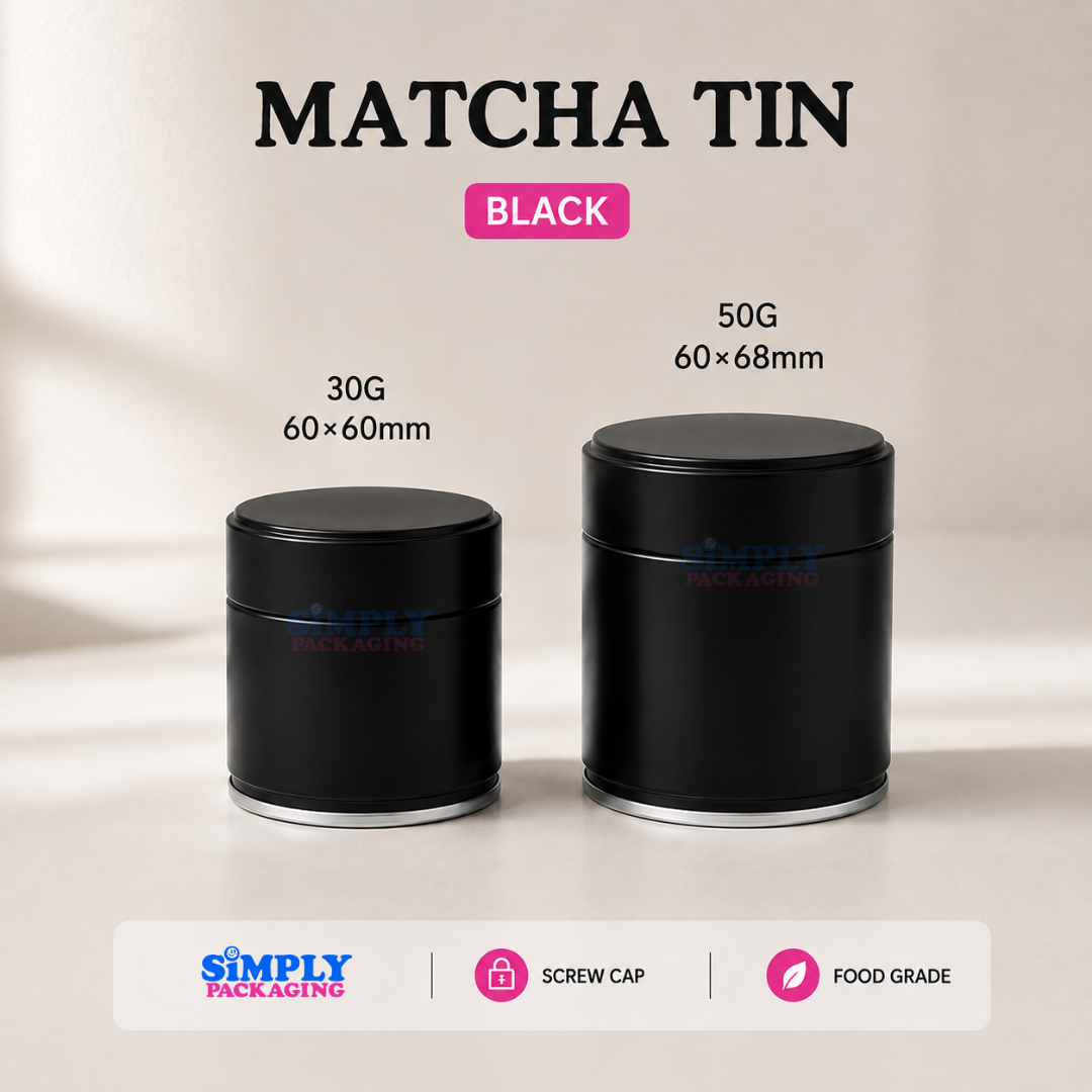 30g and 50g Aluminum Matcha Tins | Simply Packaging
