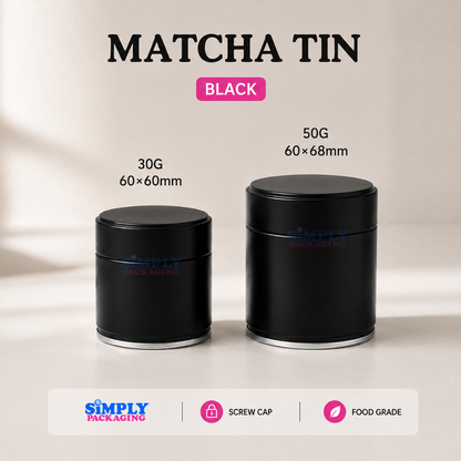 30g and 50g Aluminum Matcha Tins | Simply Packaging