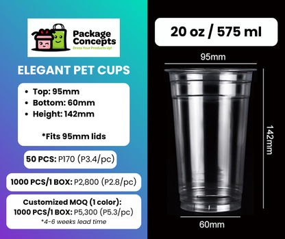 PET Drink Cups & Lids | For Coffee, Matcha, Juice
