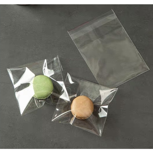 100PCS OPP Cookie Plastic Pouch w/ Adhesive