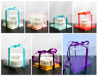 [SQUARE] Acetate Cake Box 8 inch Base (Regular)