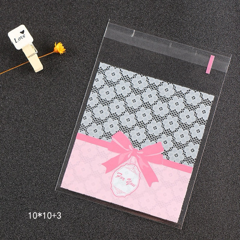 100PCS OPP Cookie Plastic Pouch w/ Adhesive