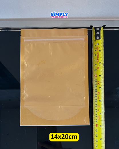 100PCS Gold Resealable Stand Up Pouch | Simply Packaging