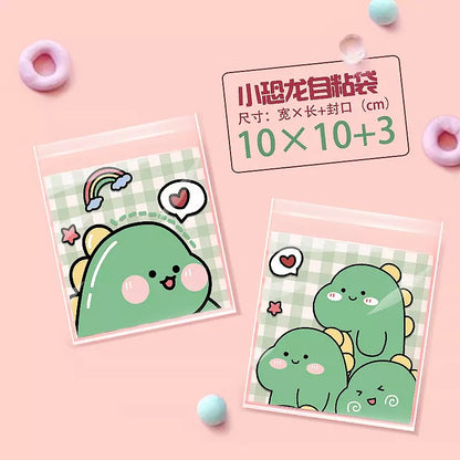 100PCS OPP Cookie Plastic Pouch w/ Adhesive