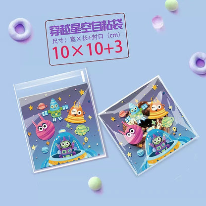 100PCS OPP Cookie Plastic Pouch w/ Adhesive