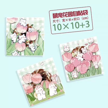 100PCS OPP Cookie Plastic Pouch w/ Adhesive