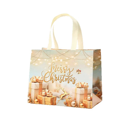 Christmas Eco Bags | Merry Christmas Gift Packaging Shopping Bags with Handles | Corporate Giveaways