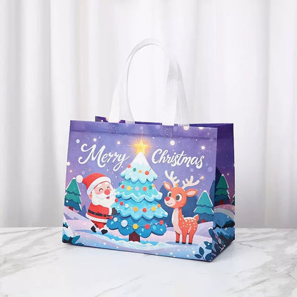 Christmas Eco Bags | Merry Christmas Gift Packaging Shopping Bags with Handles | Corporate Giveaways