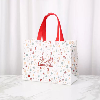 Christmas Eco Bags | Merry Christmas Gift Packaging Shopping Bags with Handles | Corporate Giveaways