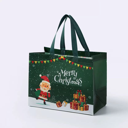 Christmas Eco Bags | Merry Christmas Gift Packaging Shopping Bags with Handles | Corporate Giveaways
