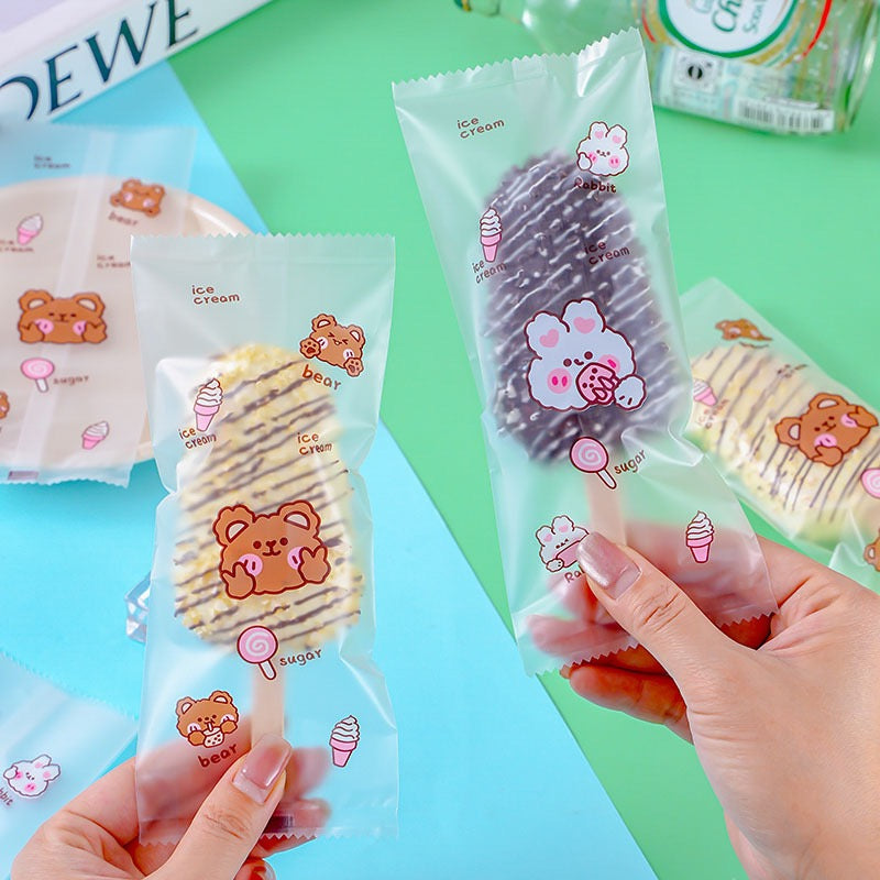 100PCS 8x19 Plastic Wrapper for Graham Bar, Ice Cream, Ice Popsicle | Heat Sealable