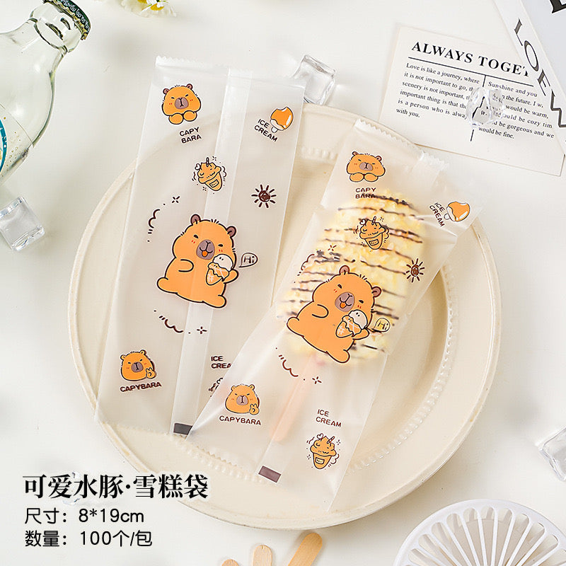 100PCS 8x19 Plastic Wrapper for Graham Bar, Ice Cream, Ice Popsicle | Heat Sealable