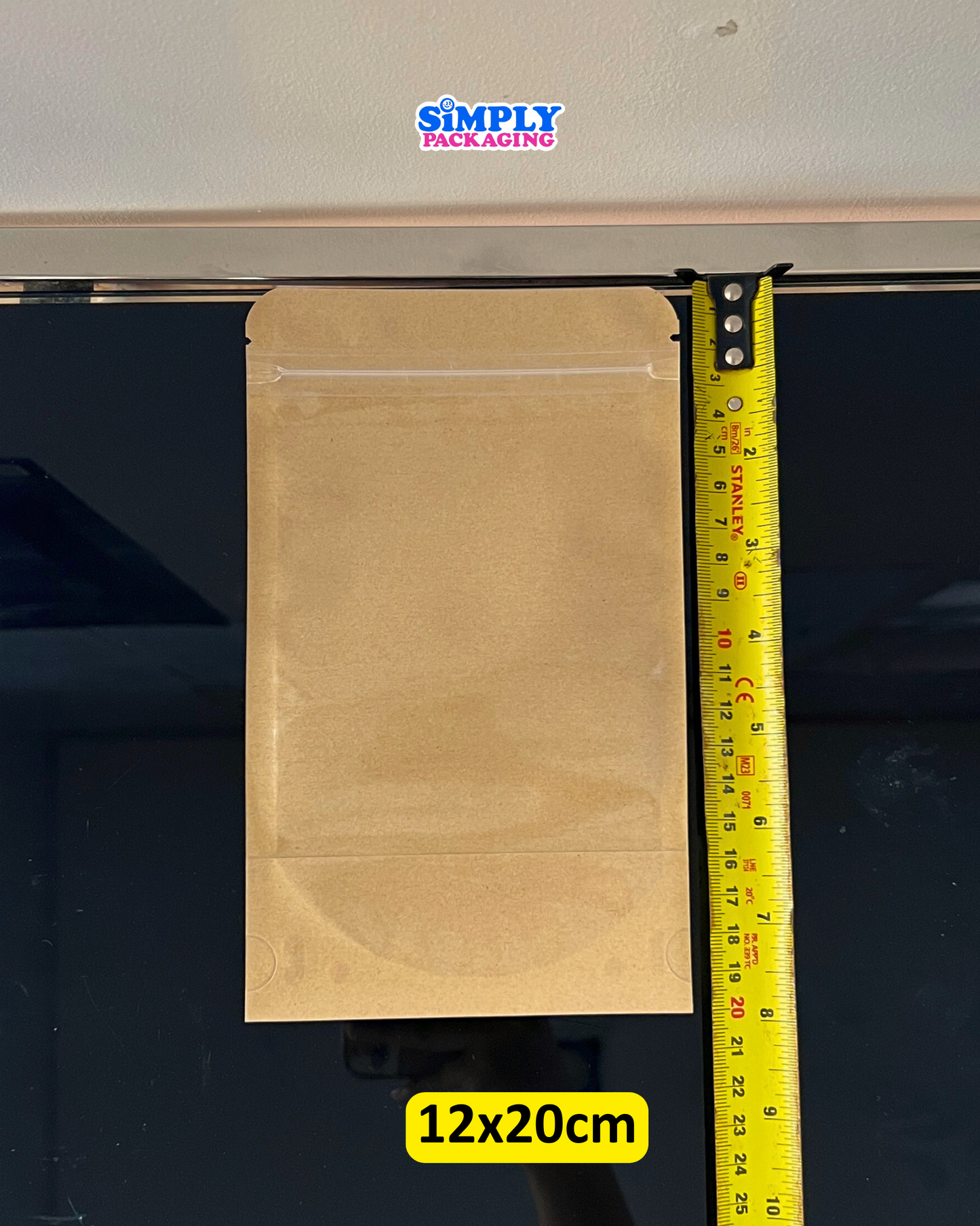 50PCS Kraft Resealable Stand Up Pouch with Clear Front | Simply Packaging