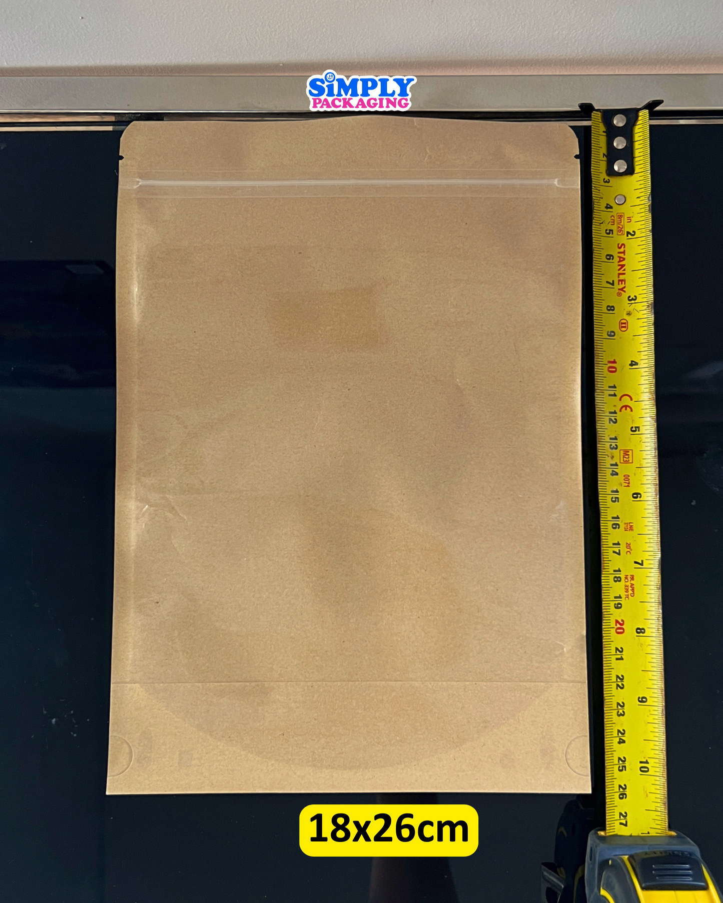 50PCS Kraft Resealable Stand Up Pouch with Clear Front | Simply Packaging