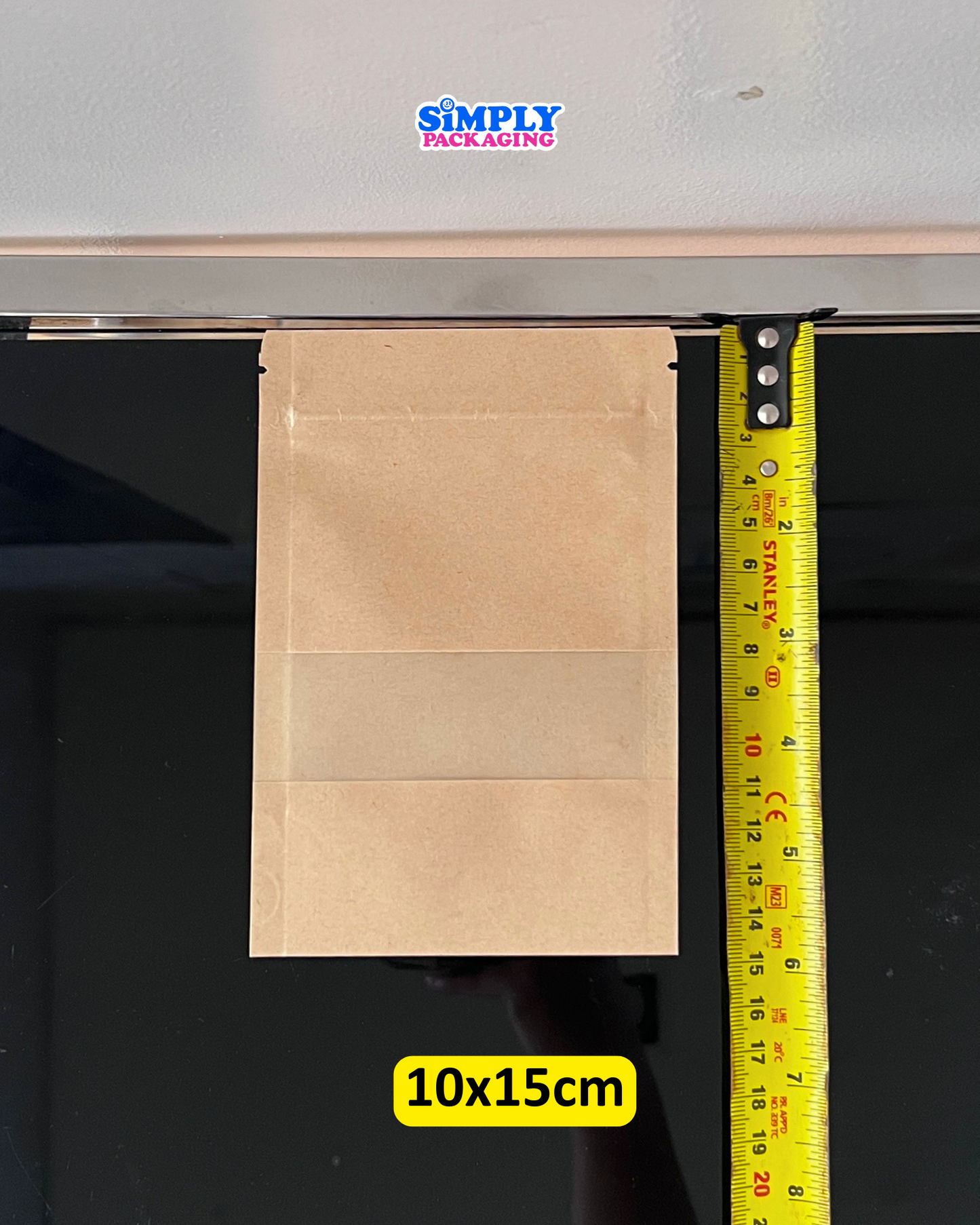 50PCS Kraft Resealable Stand Up Pouch with Window | Simply Packaging