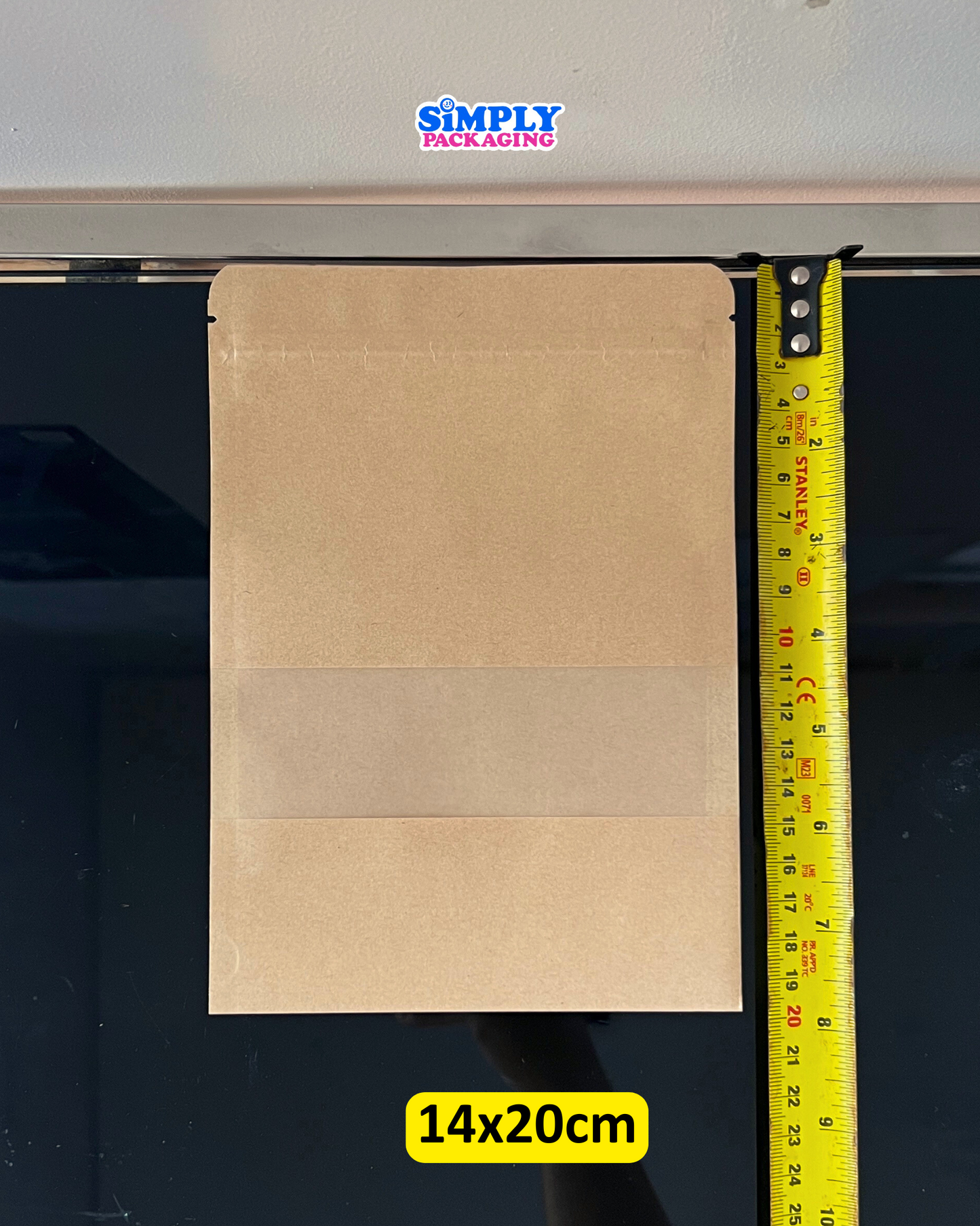 50PCS Kraft Resealable Stand Up Pouch with Window | Simply Packaging