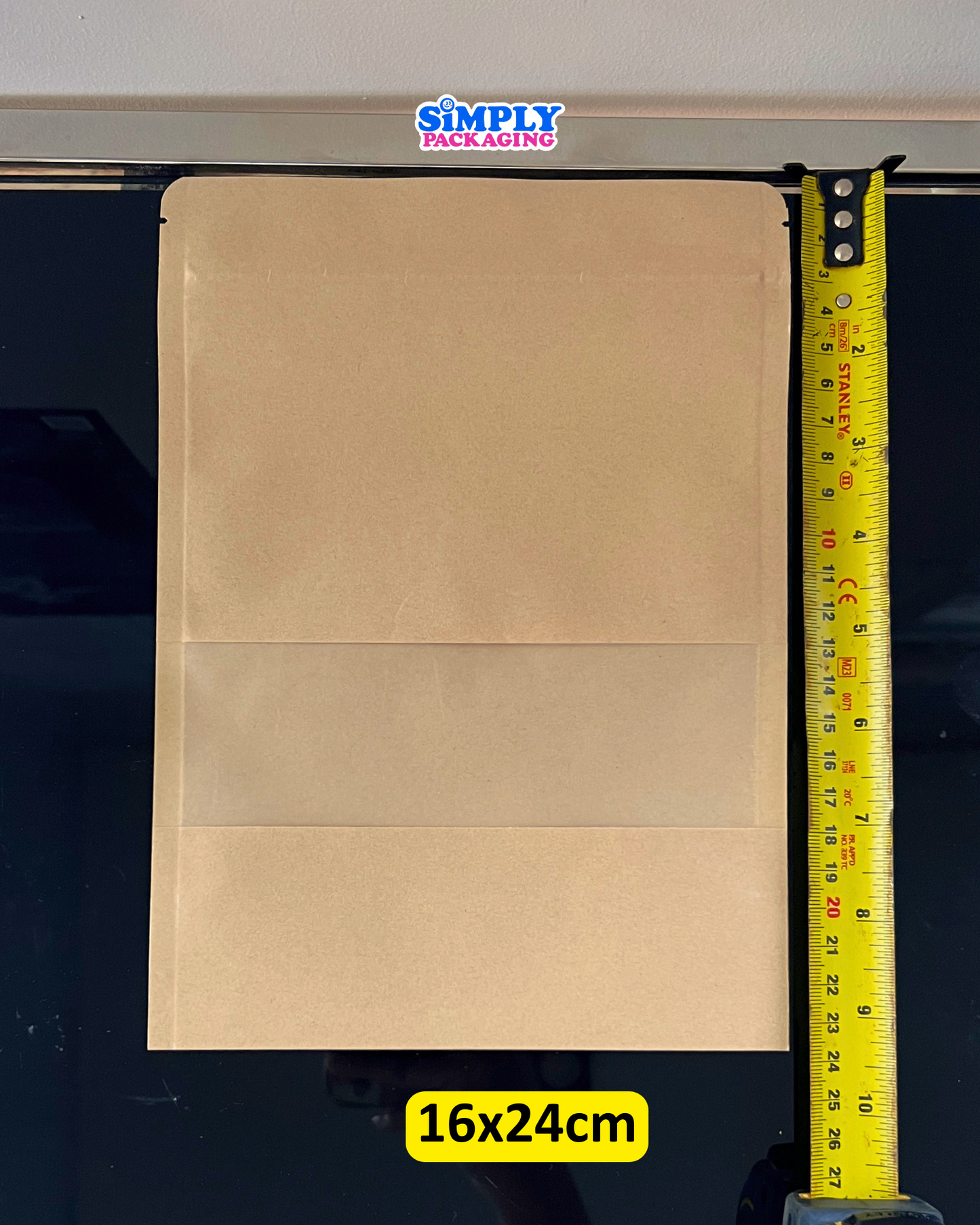 50PCS Kraft Resealable Stand Up Pouch with Window | Simply Packaging