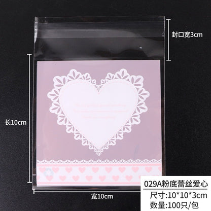 100PCS OPP Cookie Plastic Pouch w/ Adhesive