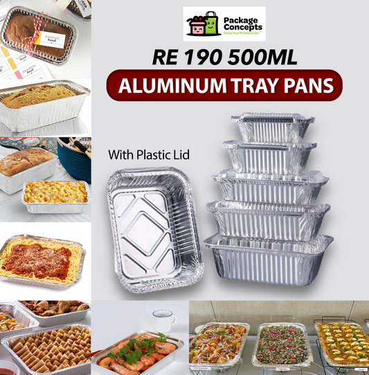 [RE190 500ML LOAF] Aluminum Pan w/ Lid